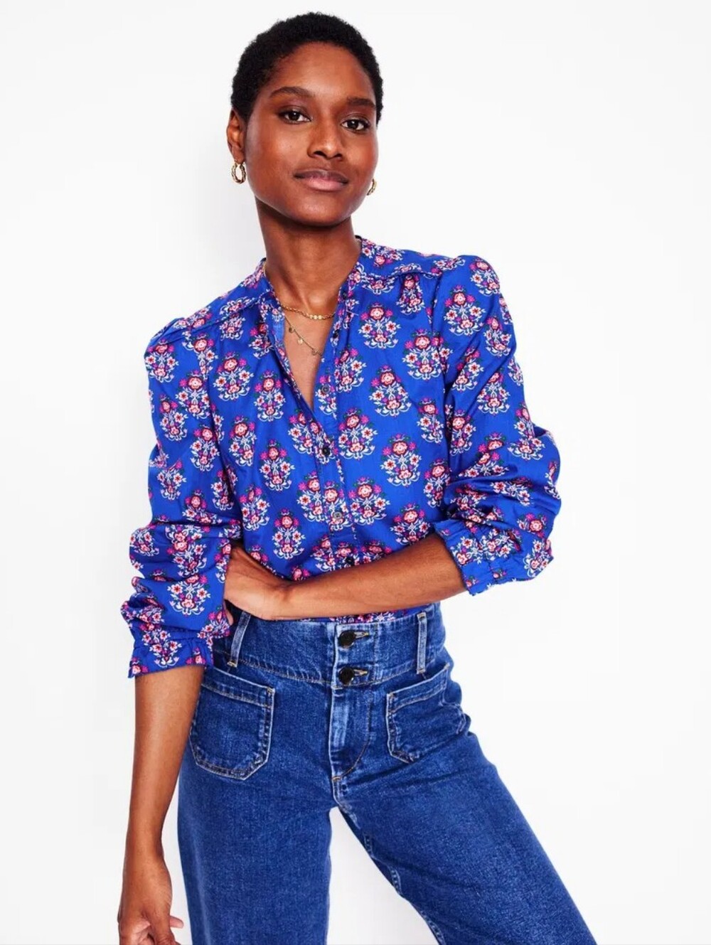 BODEN Arabella Cotton Blouse Floral Size 20-22 US